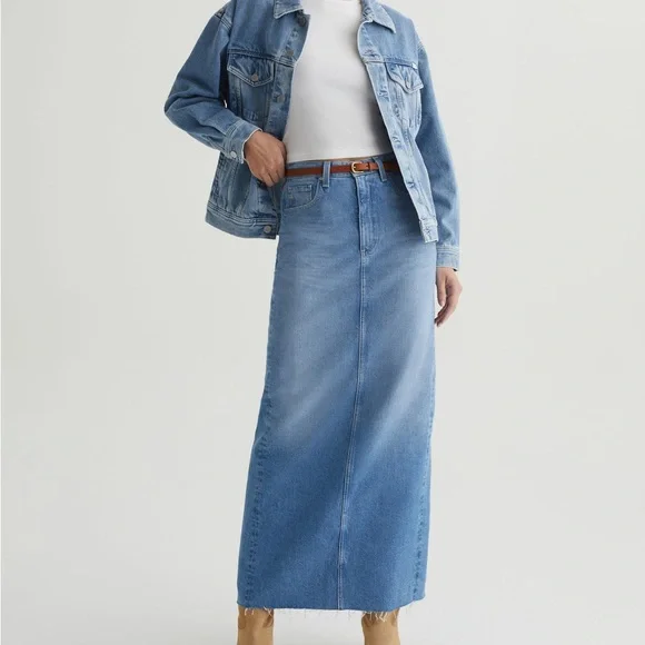 Ag Adriano Goldschmied Blue Maxi Skirt - Picture 5 of 7